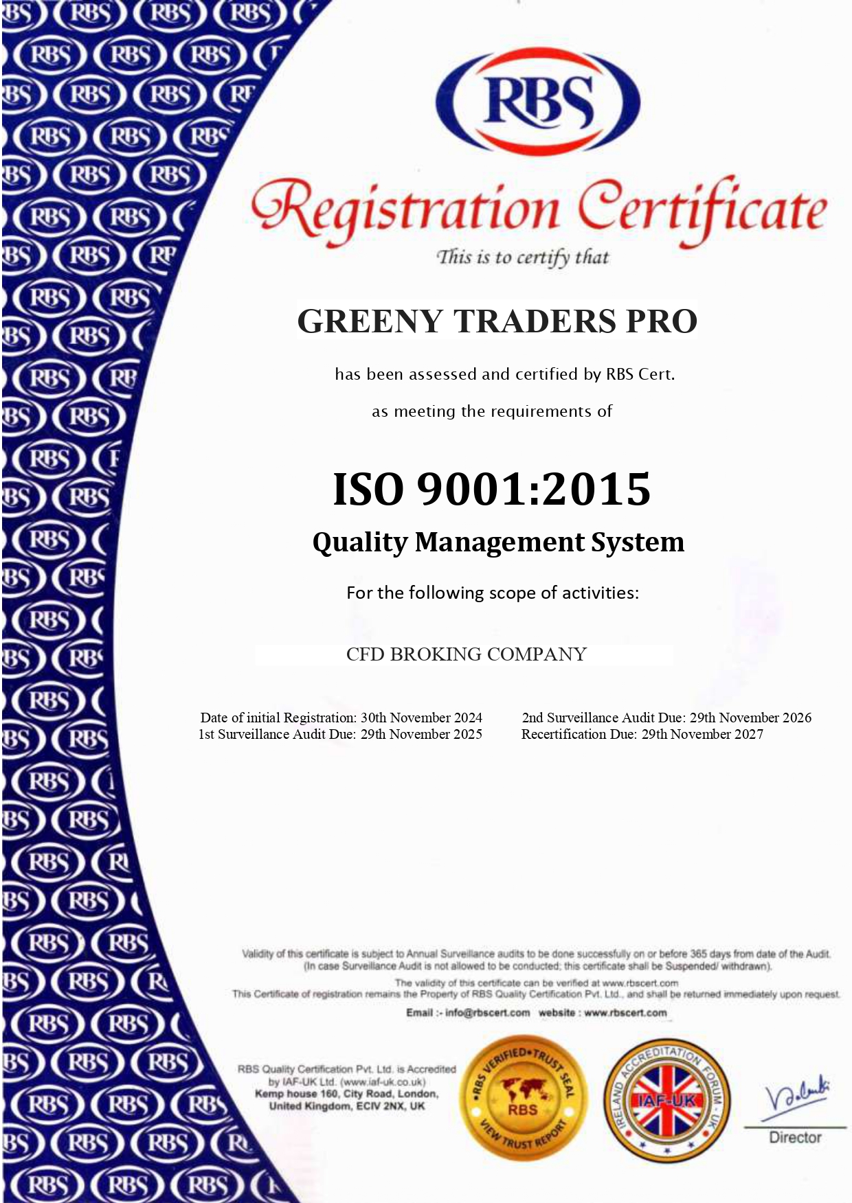 ISO certificate